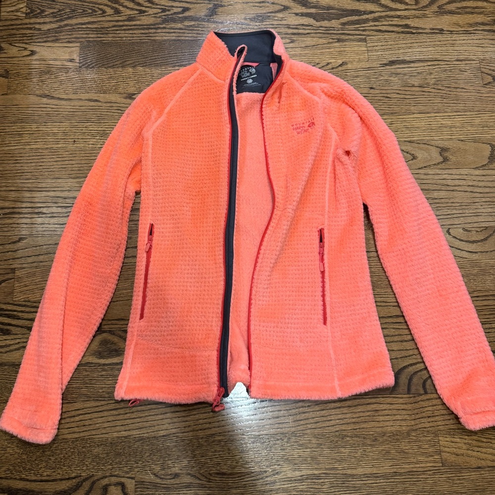Mountain Hardwear Zip Up Coral Pink Fleece, size small
